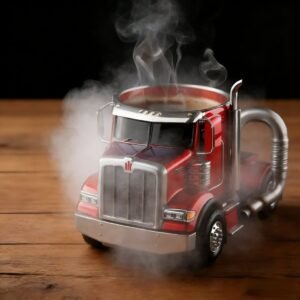 Durable Semi-Truck Shaped Coffee Mug- Handcrafted Resin Mug for Family & Friends